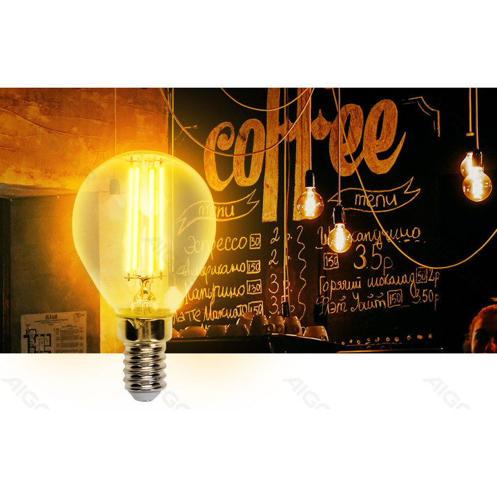 LED Filamentinė lemputė (skaidri) C35 E14 4W