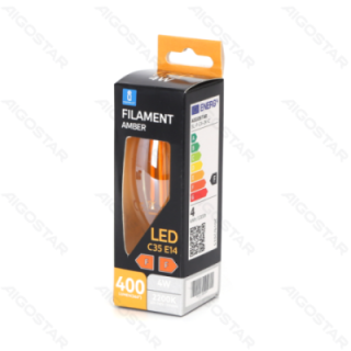 LED Filamentinė lemputė (gintarinė) C35 E14 4W