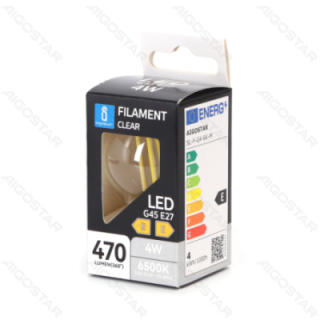 LED Filamento lemputė (Skaidri) G45 E27 4W