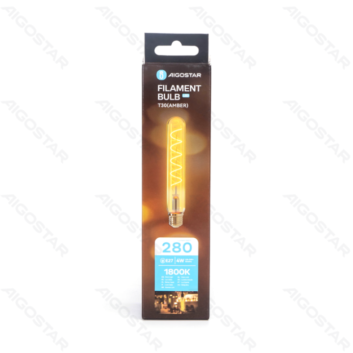 LED Filament Bulb (Amber) T30 E27 4W
