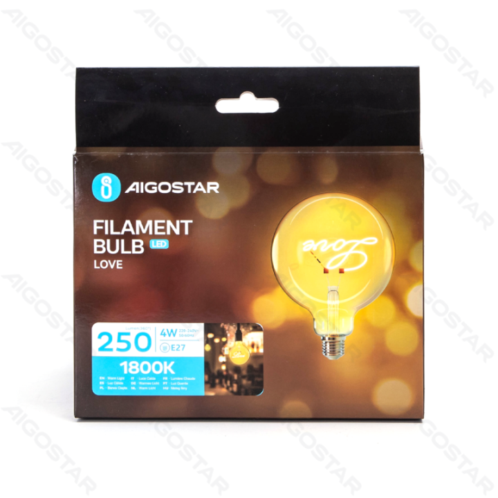 LED Filamento lemputė (Love) E27 4W