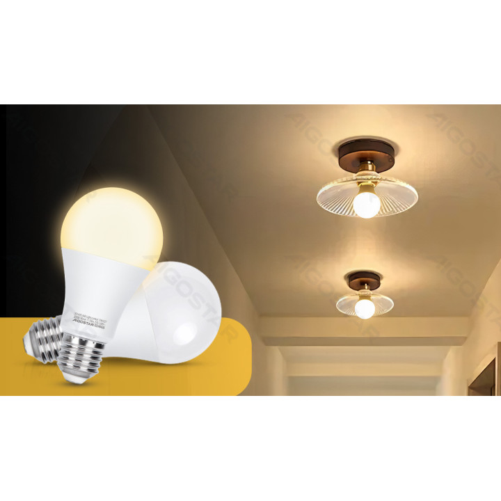 LED šviesai jautri ir mikrobangų jutikliu aprūpinta lemputė A60 E27 12W 3000K