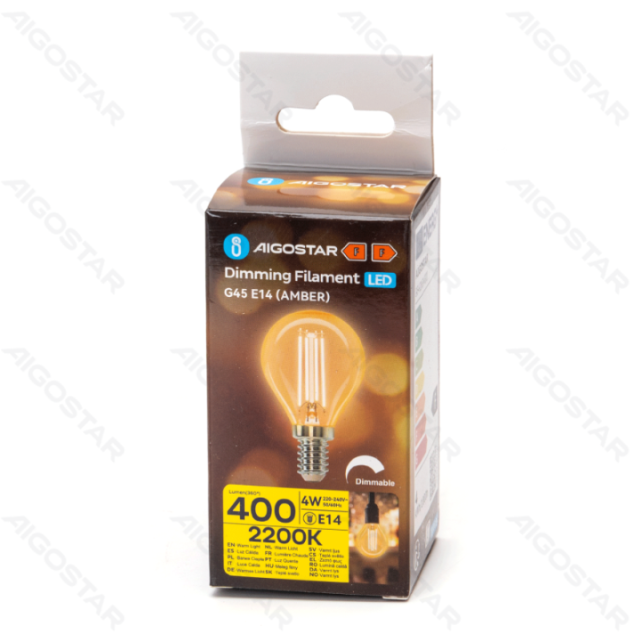LED dimming filament G45 E14 4W 2200K