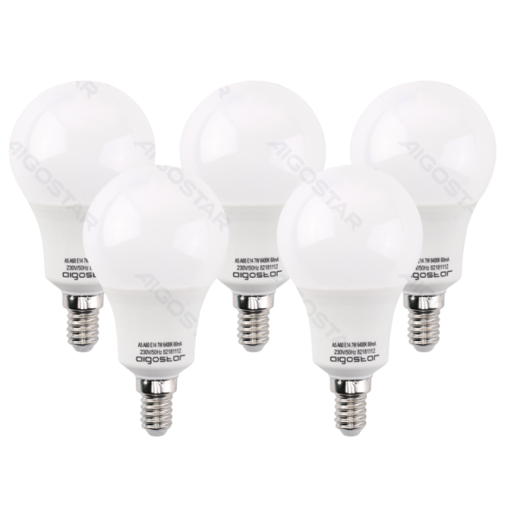 LED A60 E14 7W 6500k 5pcs