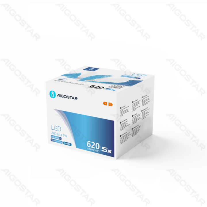 LED A60 E14 7W 6500k 5pcs