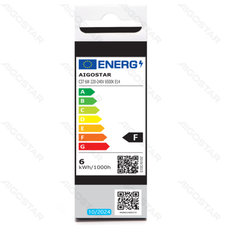 LED C37 E14 6W 6500K
