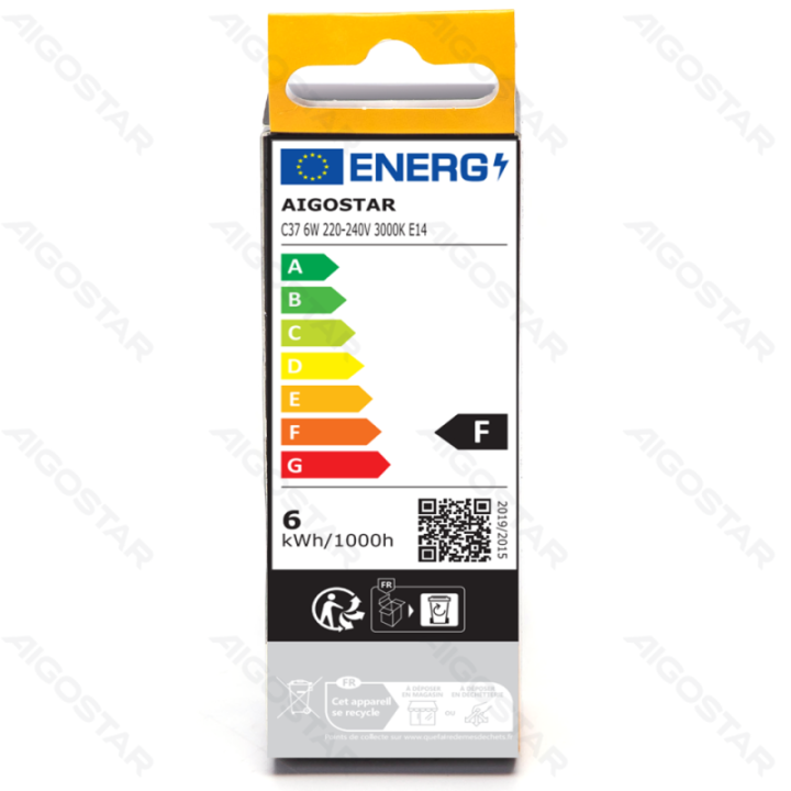 LED C37 E14 6W 3000K