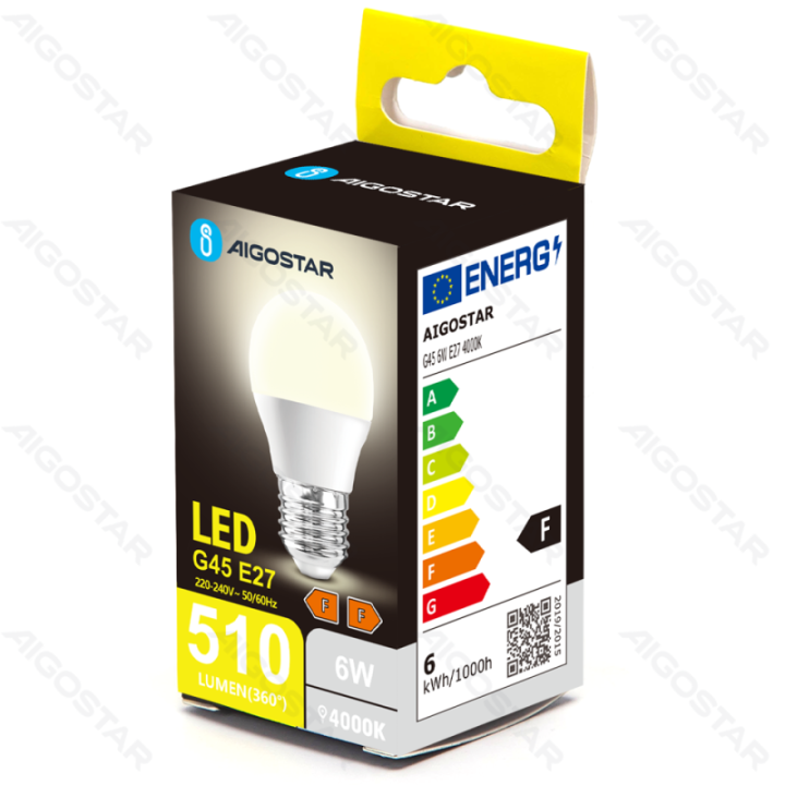 LED G45 E27 6W 4000K