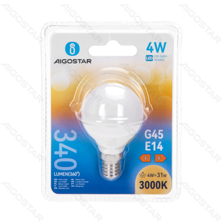 LED G45 Globe Bulb-E14-4W-3000K-340lm
