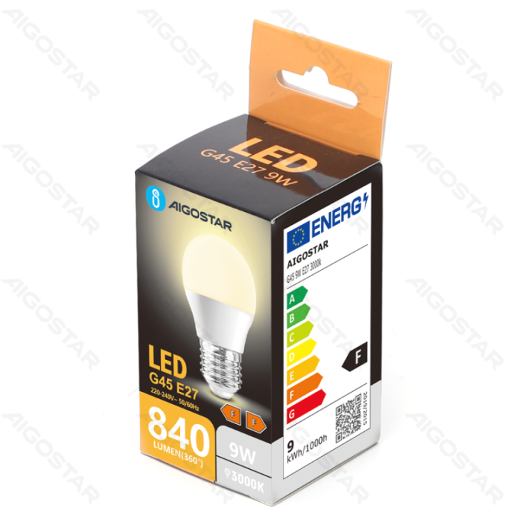 LED G45 E27 9W 3000K
