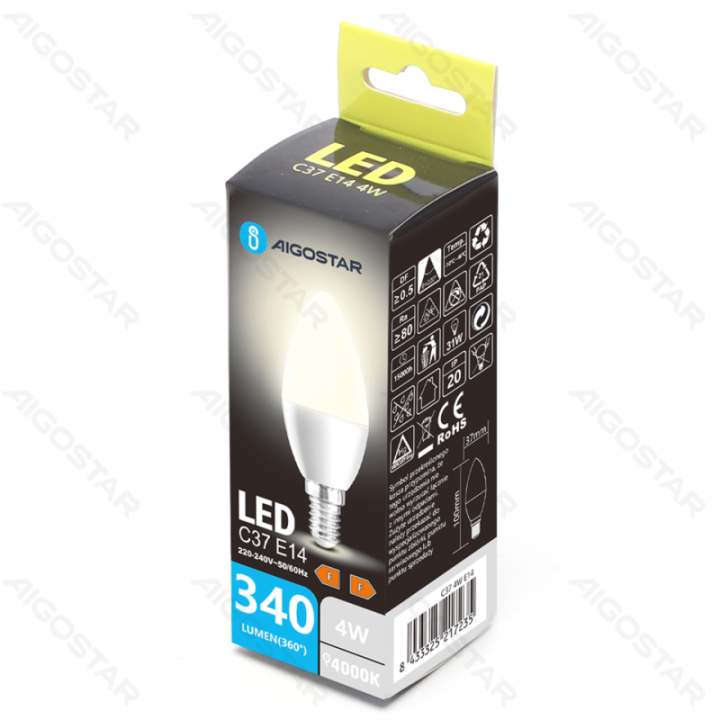 LED C37 E14 4W 4000K