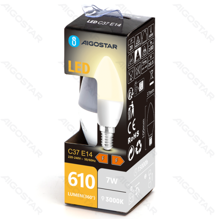 LED C37 E14 7W 3000K