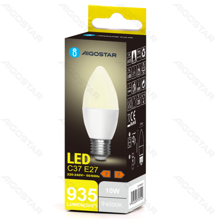 LED C37 E27 10W 4000K
