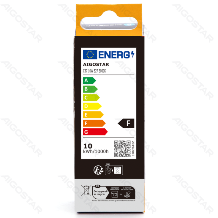 LED C37 E27 10W 3000K
