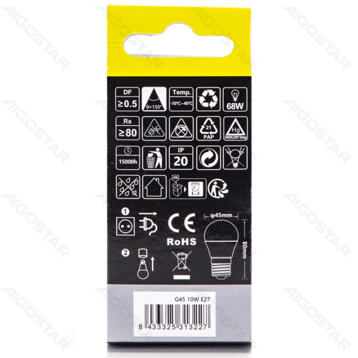 LED G45 E27 10W 4000K
