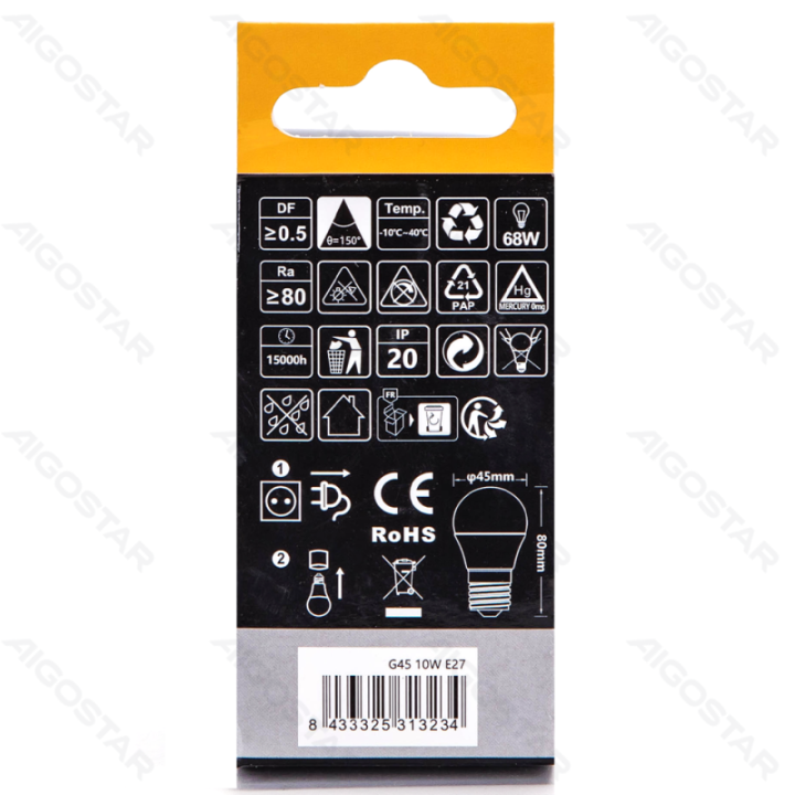 LED G45 E27 10W 3000K