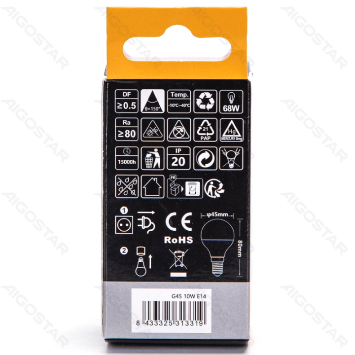 LED G45 E14 10W 3000K