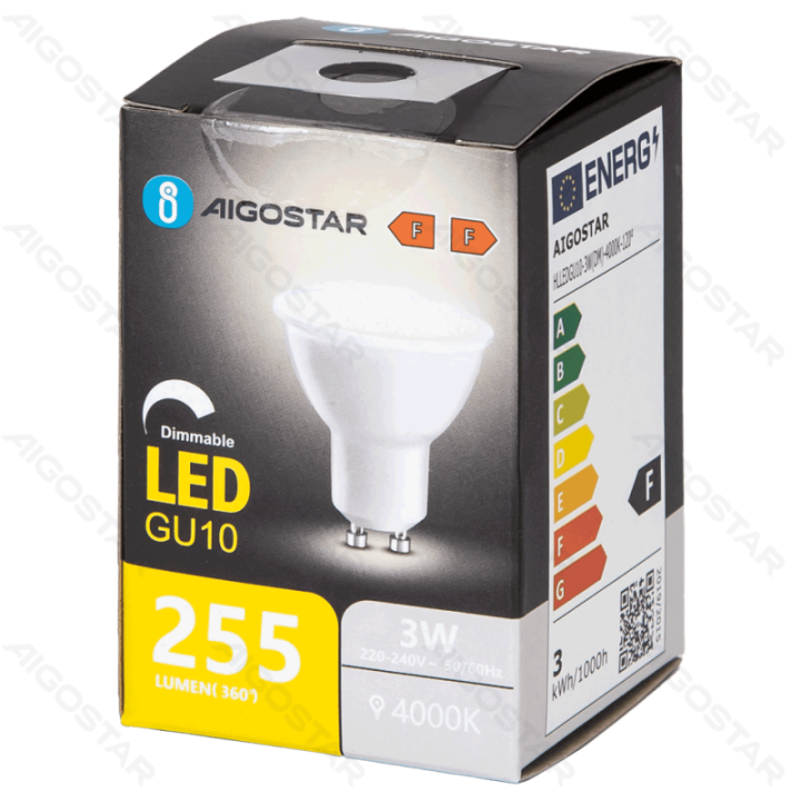 LED GU10 3W 4000K Dimmable Lamp Cup