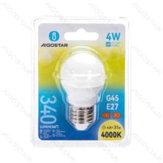 LED G45 Globe Bulb-E27-4W-4000K-340lm