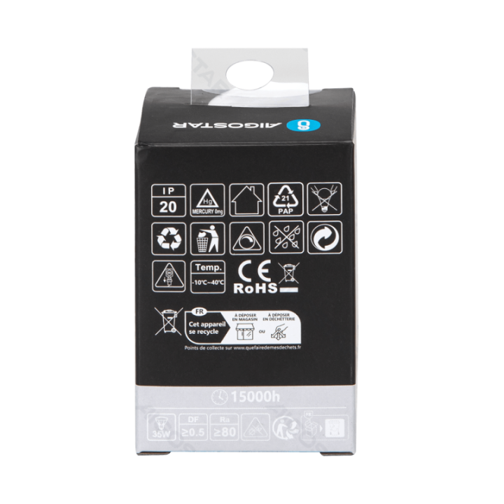 LED GU10 3W 6500K dimmable glass lamp cup