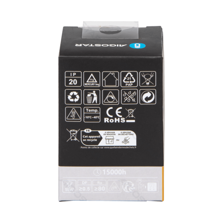 LED GU10 4.9W 2700K Reguliuojamas stiklinis lempos gaubtas