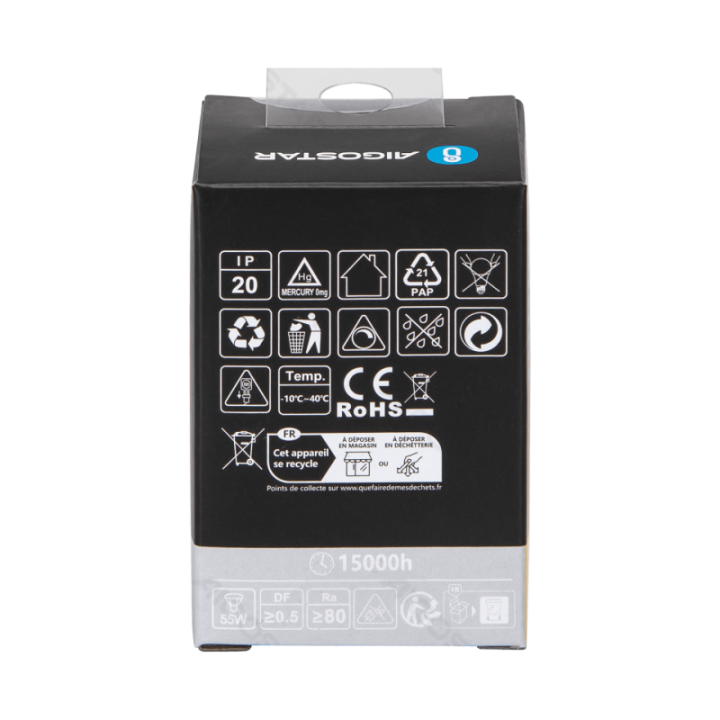 LED GU10 4.9W 4000K dimmable glass lamp cup