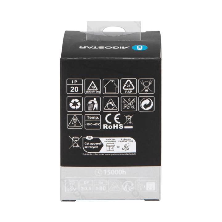 LED GU10 4.9W 6500K Reguliuojamas stiklinis lempos gaubtas