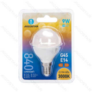 LED G45 Globe Bulb-E14-9W-3000K-840lm