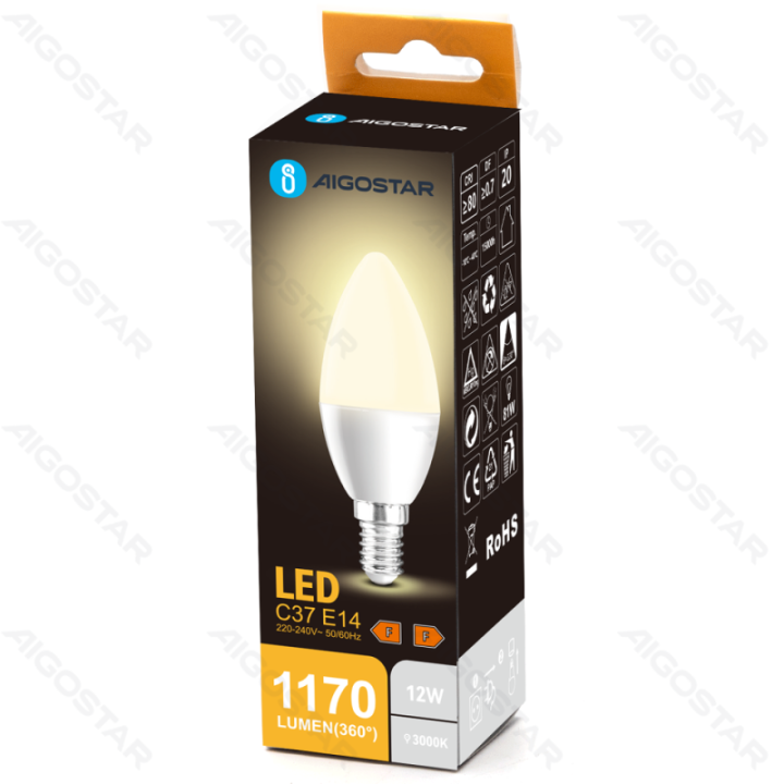 LED bulb C37 12W 1170lm 3000K E14