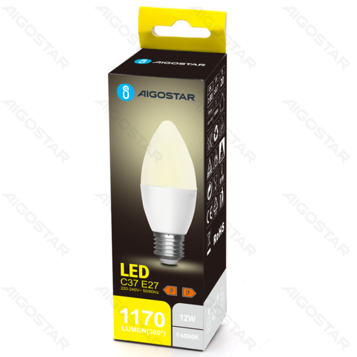 LED lemputė C37 E27 12W 4000K