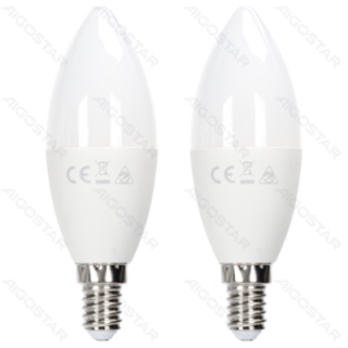 LED lemputė C37 E14 12W 6500K 2pcs