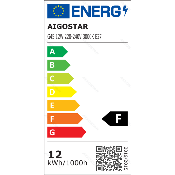 LED lemputė G45 12W 3000K 1170lm E27
