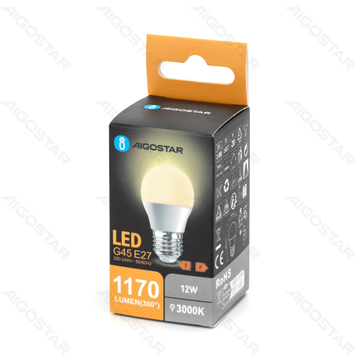 LED lemputė G45 12W 3000K 1170lm E27