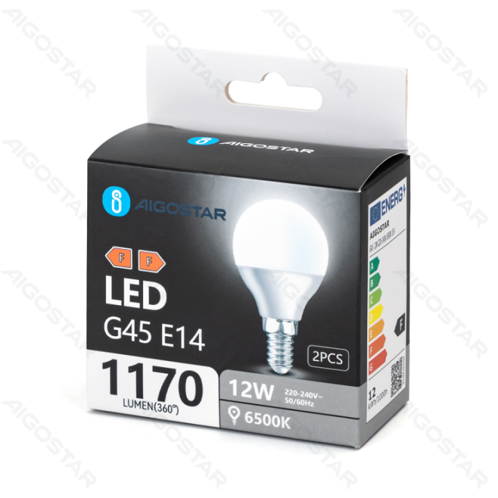 LED lemputė G45 12W 6500K 1170lm E14 2pcs