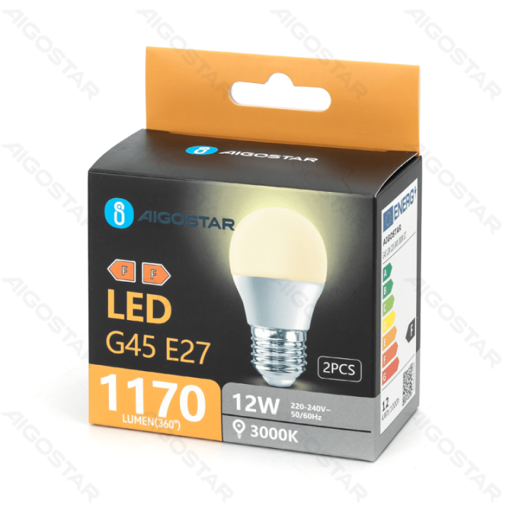 LED bulb G45 12W 3000K 1170lm E27 2pcs