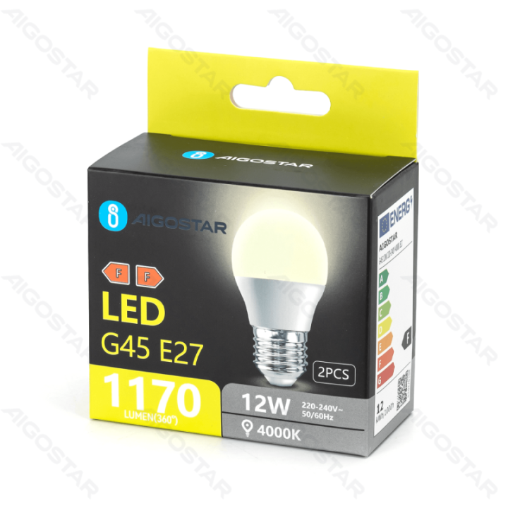 LED bulb G45 12W 4000K 1170lm E27 2pcs