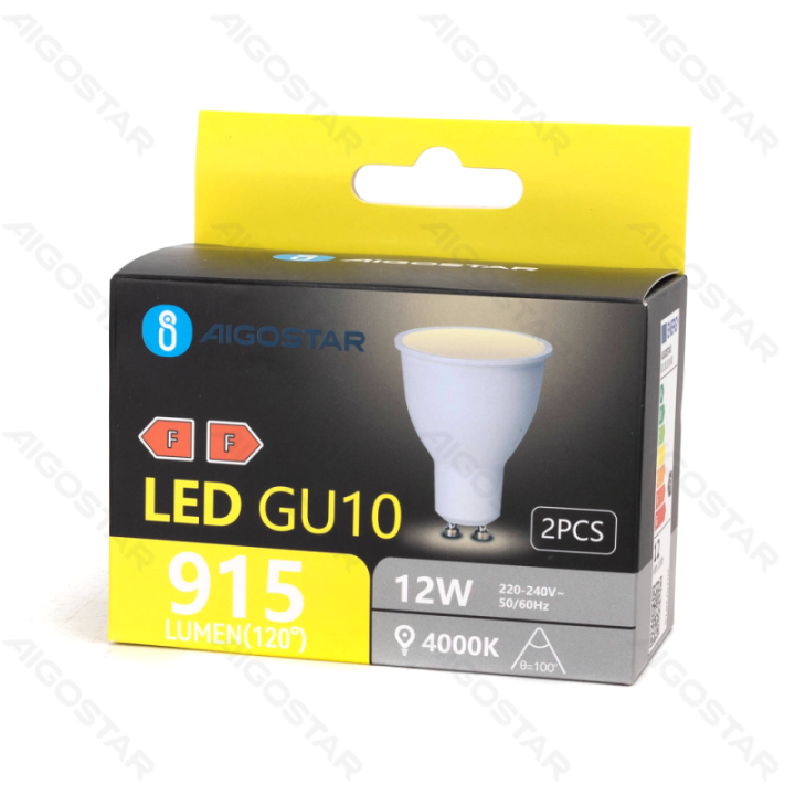 LED GU10 12W 4000K 915lm 2 vnt.