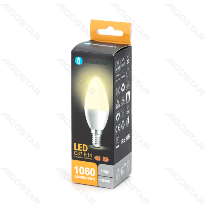 LED lemputė C37 11W 3000K 1060lm E14