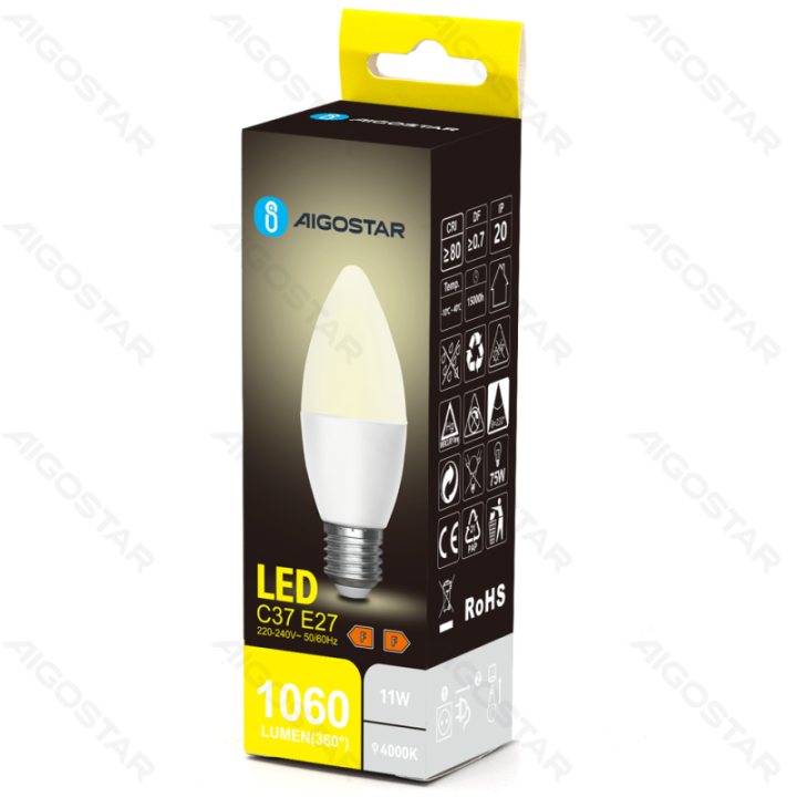 LED bulb C37 E27 11W 4000K