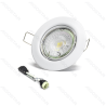LED reguliuojamo kampo prožektorius 4.5W 6500K (išpjova: 65mm) 3 vnt.
