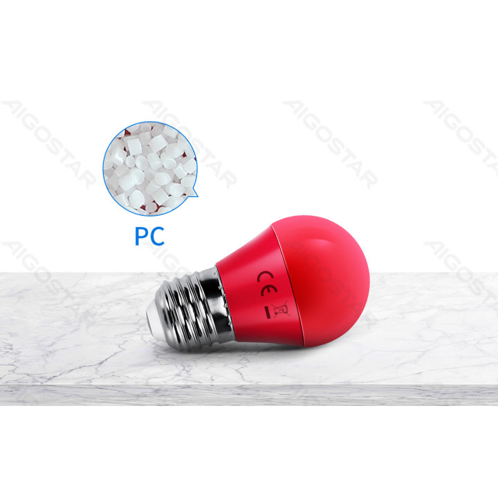 LED G45 Sferinė lemputė-E14-4W-Oranžinė šviesa