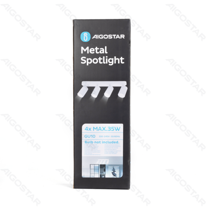 4 krypčių reguliuojamo kampo metalinis taškinis šviestuvas