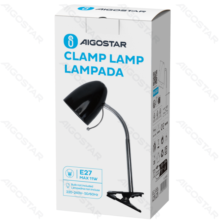 Clip Table Lamp (Without Light Source ) Black E27
