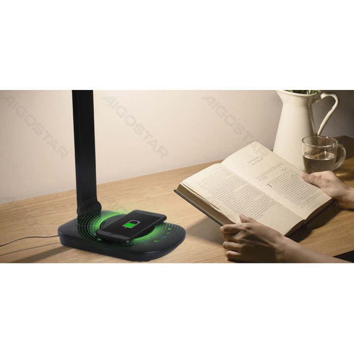 LED Wireless Rechargeable Table Lamp Black 8W 2700-6500K