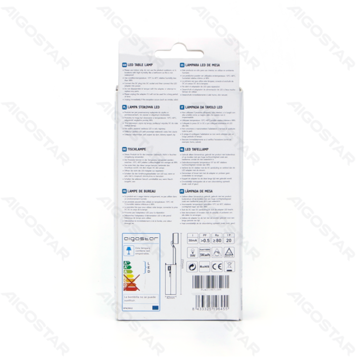 LED Foldable Table Lamp Black 3W 4500K