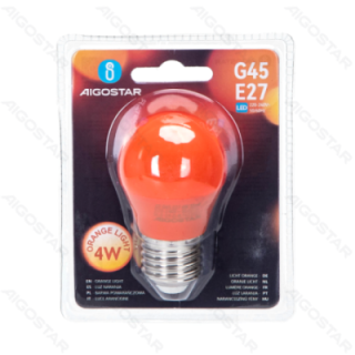 LED G45 Rutulinė lemputė-E27-4W-Oranžinė šviesa
