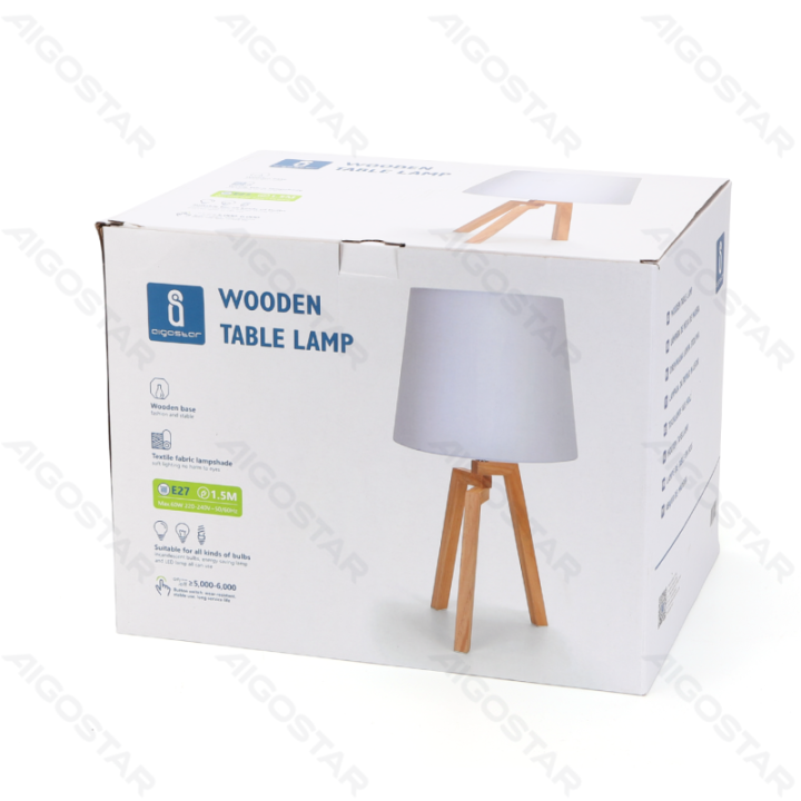 Wooden Table Lamp (Without Light Source) E27