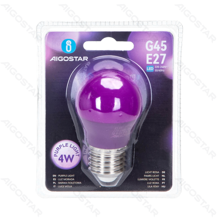 LED G45 Globe Bulb-E27-4W-Purple light