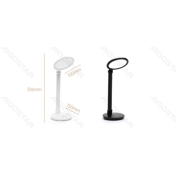 LED Foldable Table Lamp Black 8W 3000-6500K