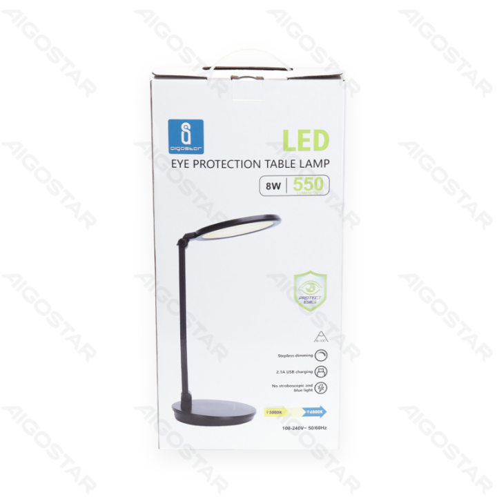 LED Sulankstoma stalinė lempa Juoda 8W 3000-6500K